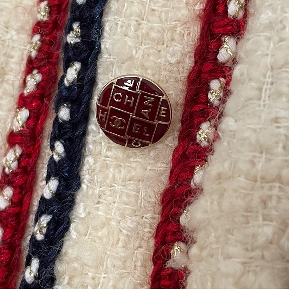 CHANEL 18B WOOL TWEED JACKET 36FR ECRU/ WHITE - Picture 7 of 16